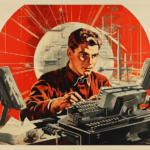 Propaganda poster promoting technology as part of Marc Andreessen's ‘Techno-Optimist Manifesto’.