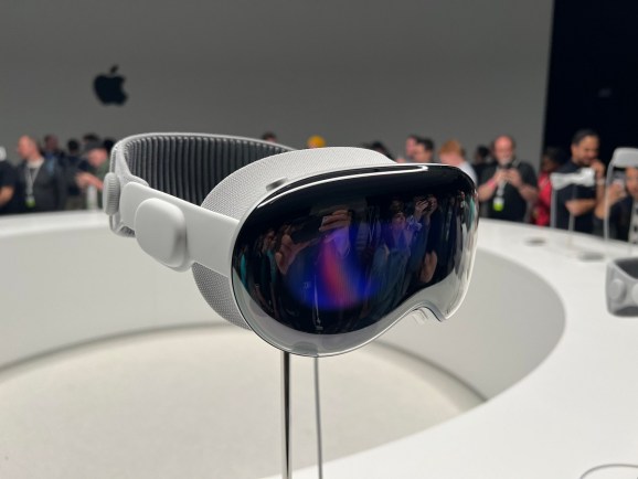 A close-up of the Apple Vision Pro.